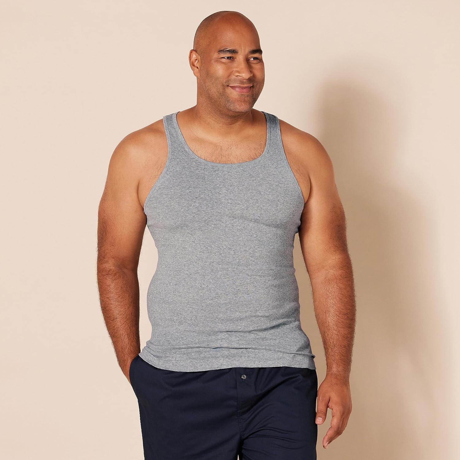 Amazon Essentials Men's Slim Fit Breathable Cotton Tank Undershirts, Pack of 6 - Image 7