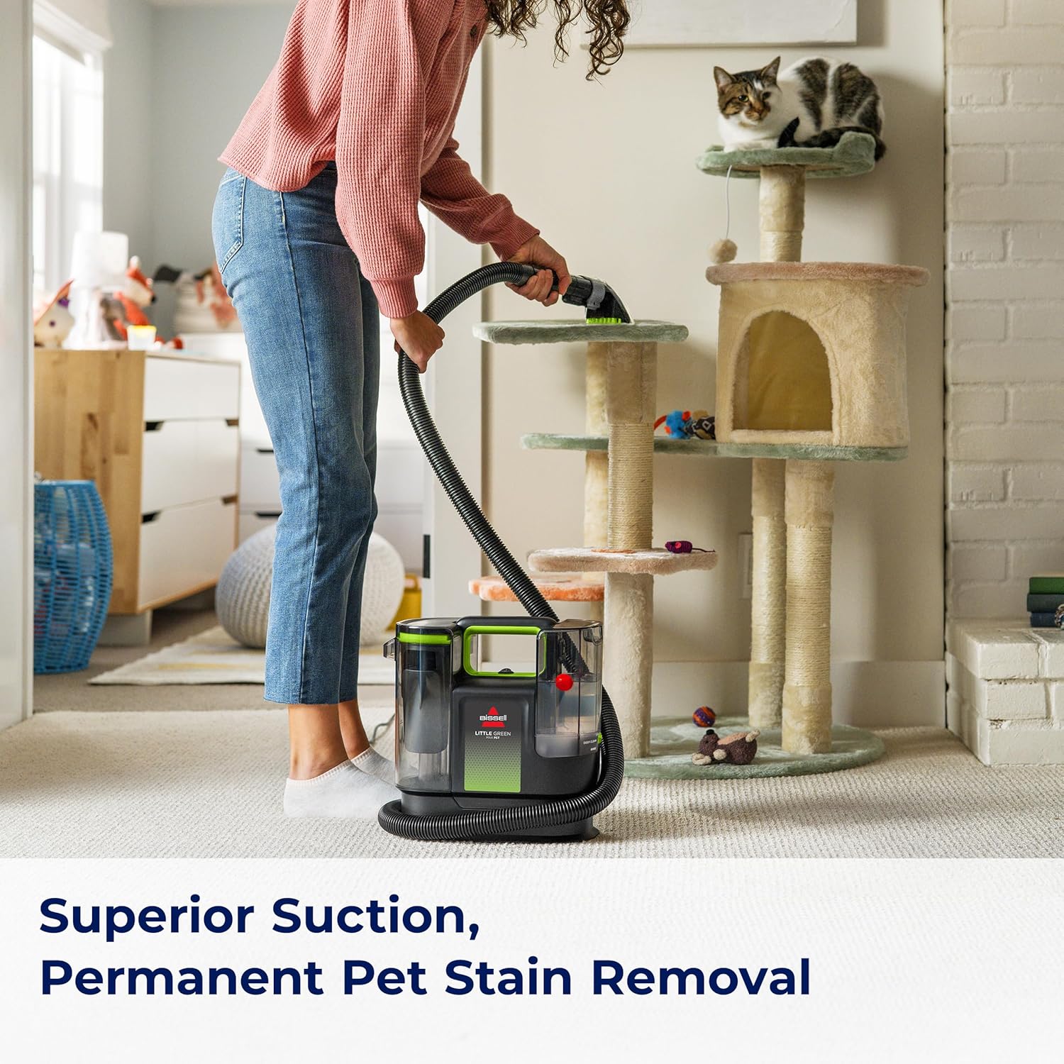 BISSELL® Little Green® Max Pet SmartMix Portable Carpet and Upholstery Deep Cleaner, Car/Auto Detailer, with SmartMix Technology, Self-Cleaning Tough Stain Tool and Pet Hair Removal Tool, 38572 - Image 4