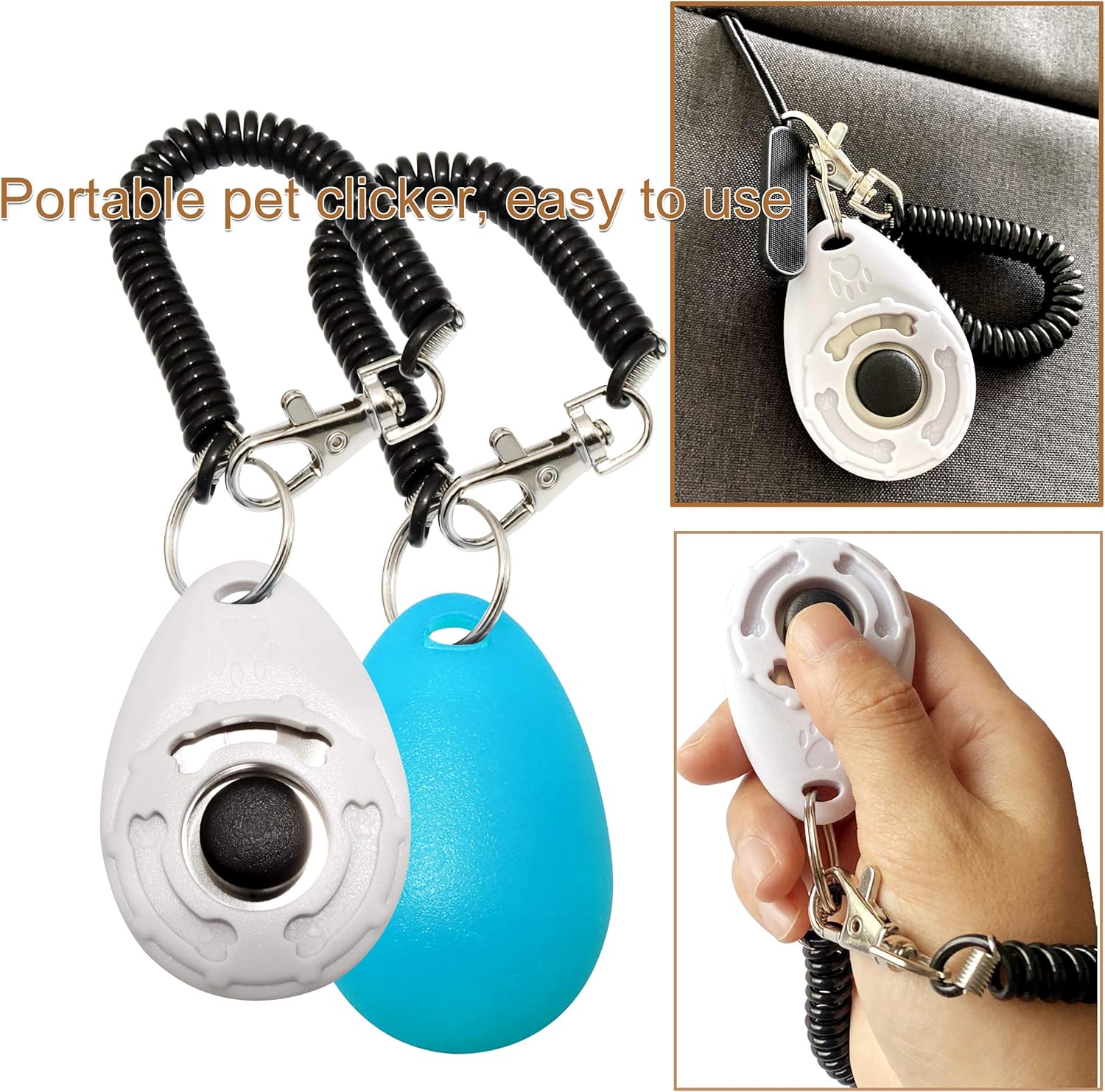 Chadou Training Clicker for Pet Like Dog Cat Horse Bird Dolphin Puppy with Wrist Strap, 2 Pack - Image 5