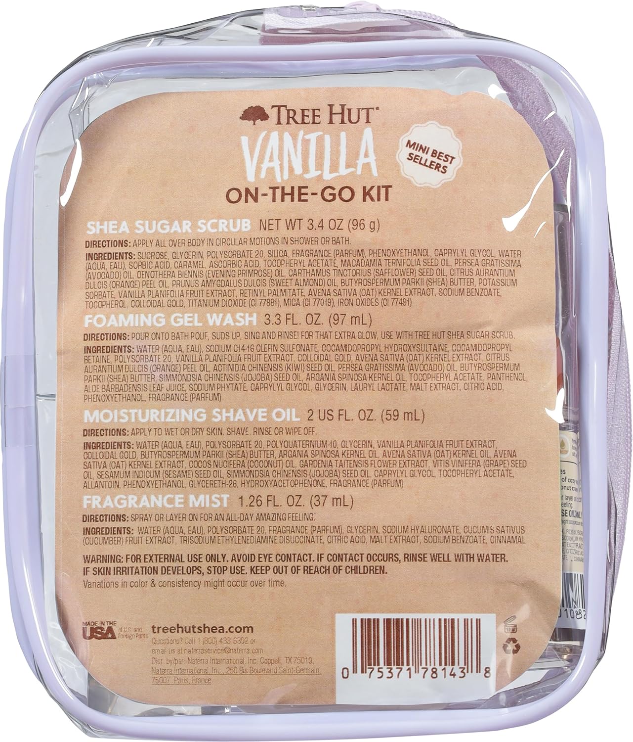 Tree Hut Mini Vanilla Everything Shower Gift Set, Mothers Day Gifts, Exfoliating Sugar Scrub, Foaming Gel Wash & Whipped Body Butter, Hydrating & Moisturizing Self-Care Gift Set for Smooth Skin - Image 2