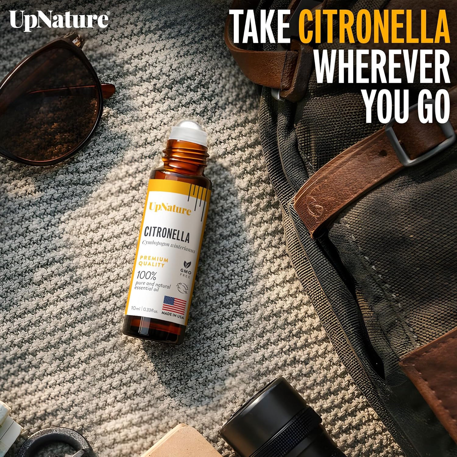 UpNature Citronella Oil Roll On – Camping Essentials - 100% Natural Citronella Essential Oil for Skin - Image 3