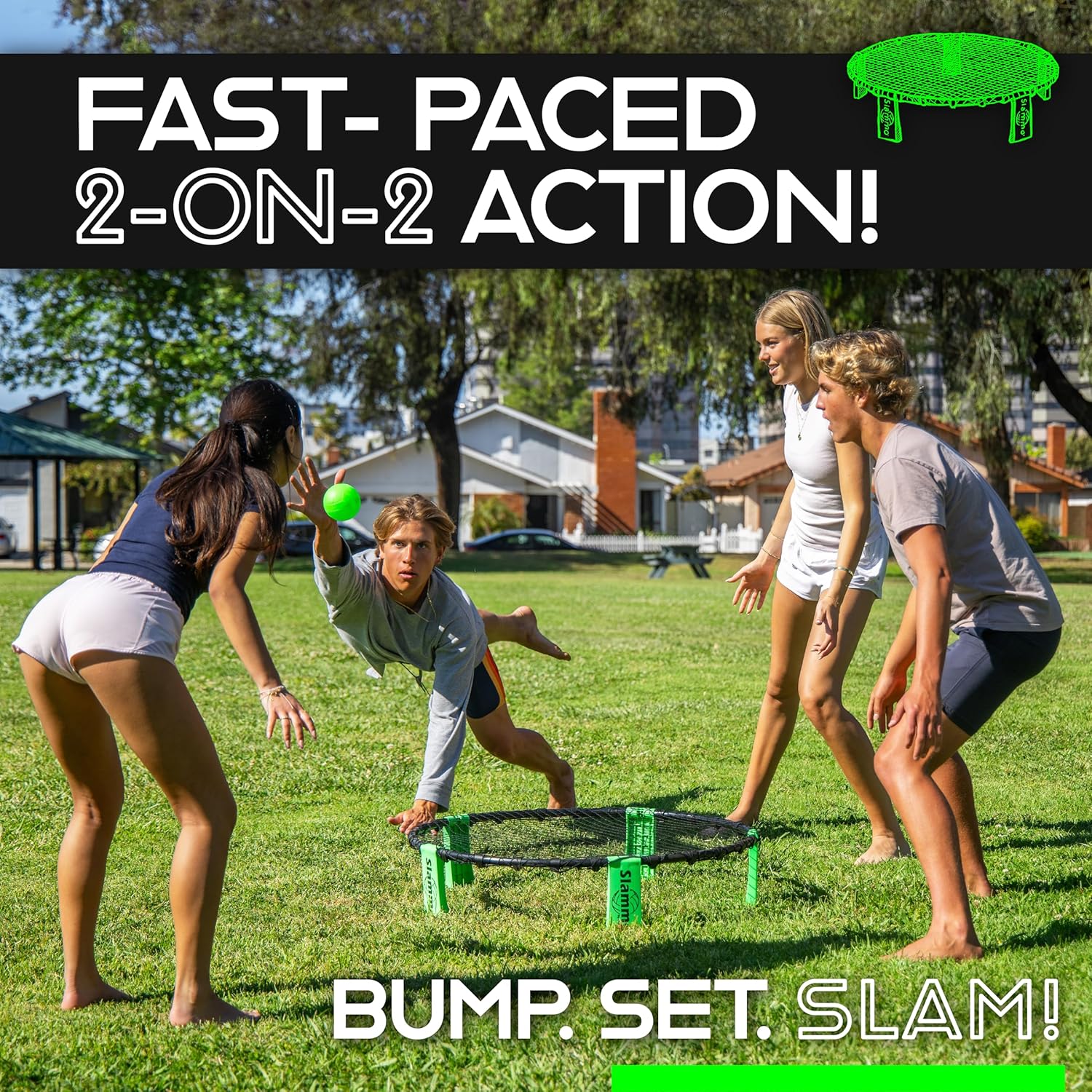 GoSports Slammo Game Set (Includes 3 Balls, Carrying Case and Rules) - Outdoor Lawn, Beach & Tailgating Roundnet Game - Image 4