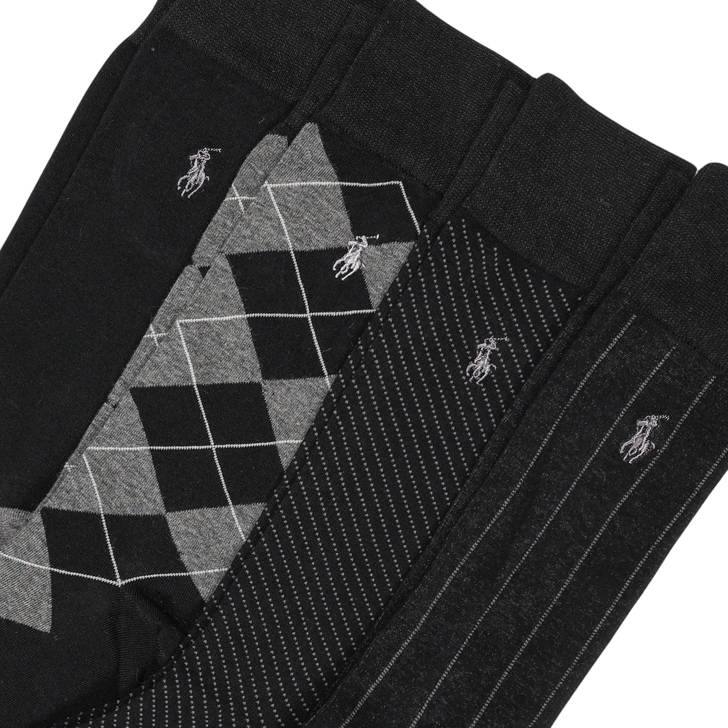 POLO RALPH LAUREN Men's Assorted Pattern Dress Crew Socks (4-Pack) - Image 2