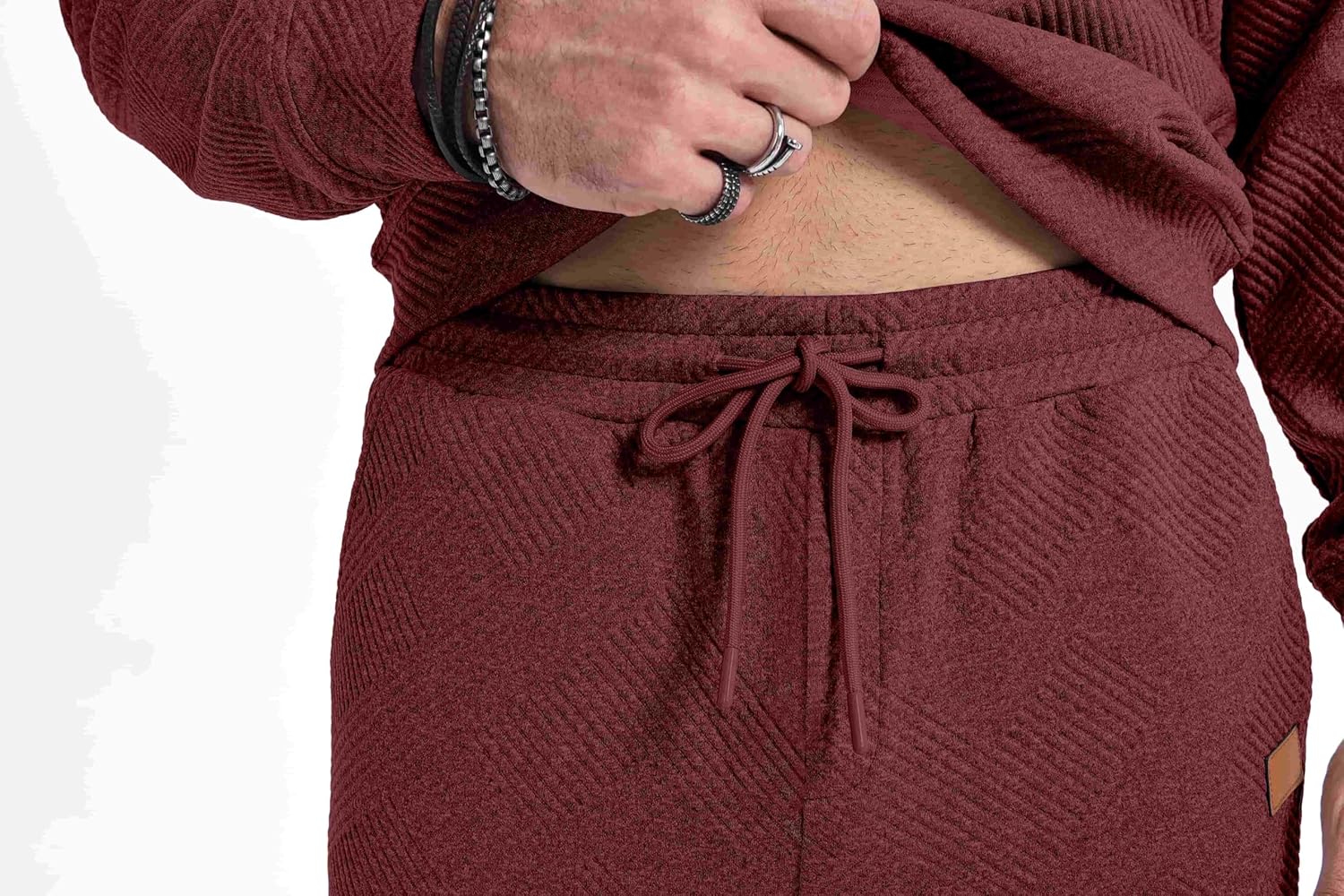 JMIERR Men's 2 Piece Outfits Knit Jacquard Pullover Sweatshirt Tracksuit & Joggers Sweatpants Sweatsuit Sets with Pockets - Image 6