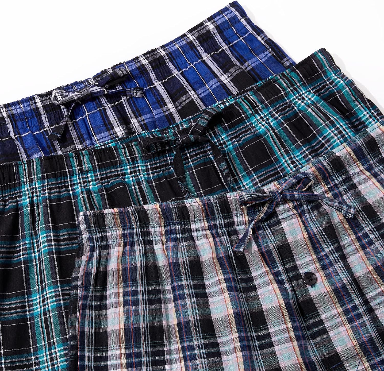 JupiterSecret Mens Pajama Pants Set Cotton Lightweight Plaid Sleep & Lounge Pants, PJ Bottoms with Pockets and Button Fly - Image 5