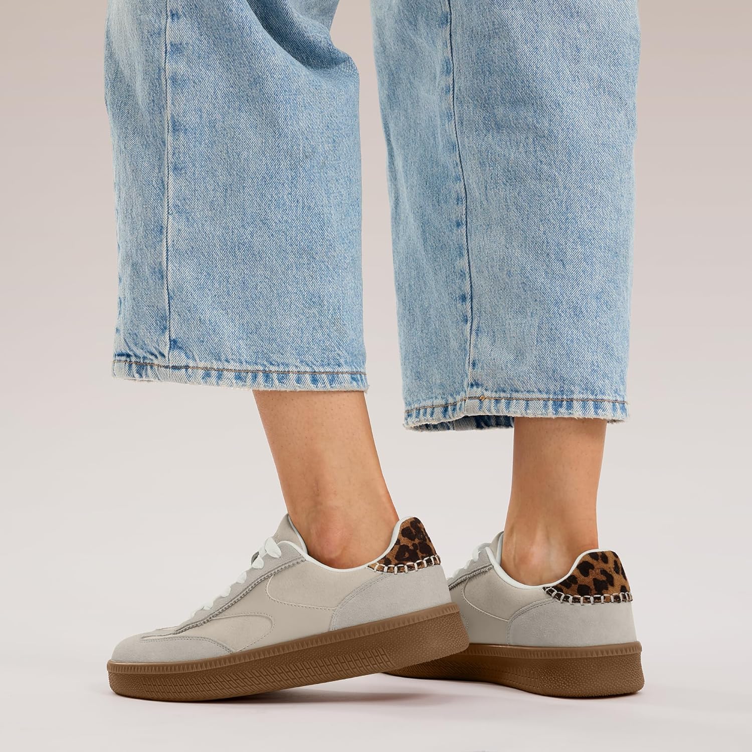 Vilanva Women's Fashion Sneakers Casual Tennis Shoes with Genuine Suede Classic Retro Gum Sole Walking Trendy Footwear - Image 2