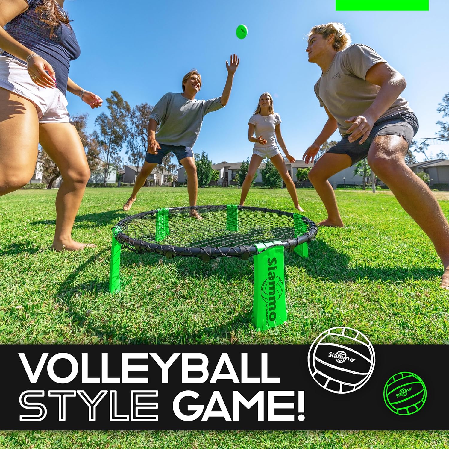 GoSports Slammo Game Set (Includes 3 Balls, Carrying Case and Rules) - Outdoor Lawn, Beach & Tailgating Roundnet Game - Image 2
