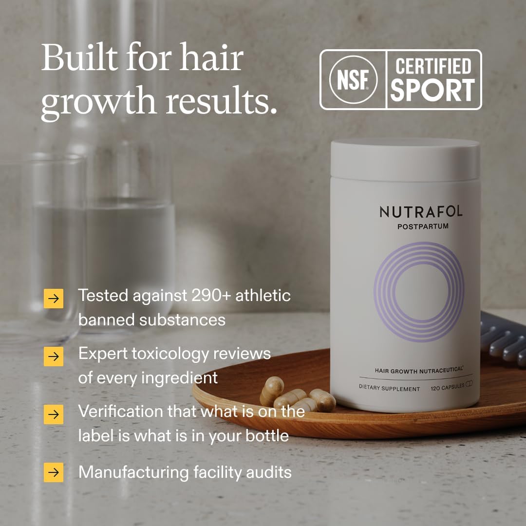 Nutrafol Postpartum Hair Growth Supplements, Clinically Tested for Visibly Thicker Hair and Less Shedding, Breastfeeding-friendly - 1 Month Supply, 1 Refill Pouch - Image 11
