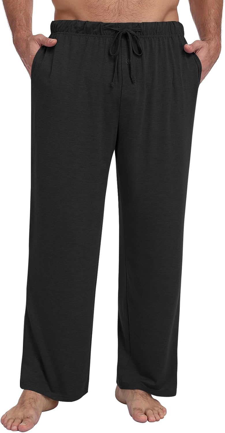 Mens Pajama Pants Soft Lounge Sleep Pants with Pockets Casual Pj Bottoms with Button Fly and Drawstring - Image 2