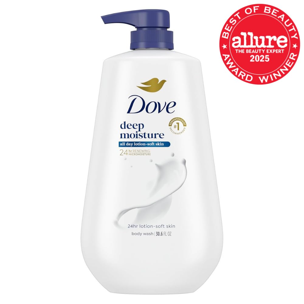 Dove Body Wash Deep Moisture for 24hr Lotion-Soft Skin Moisture Moisturizing Skin Cleanser with No Sulfates No Parabens 30.6 oz - Image 2