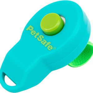 PetSafe Clik-R Training Tool – Positive Behavior Reinforcement – Ergonomic Design – Compact Finger Band – Daily Training Accessory – Clicker for Dogs & Cats – Teal