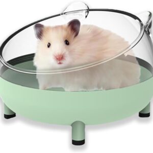 Meow&Woof Hamster Sand Bath Container, Large Sandbox Toilet Gerbil Batheoom, Tiny Chinchilla Dust Bathtub Sand Bath Box for Hamster Cage Accessories 6.5 Inch-Light Green