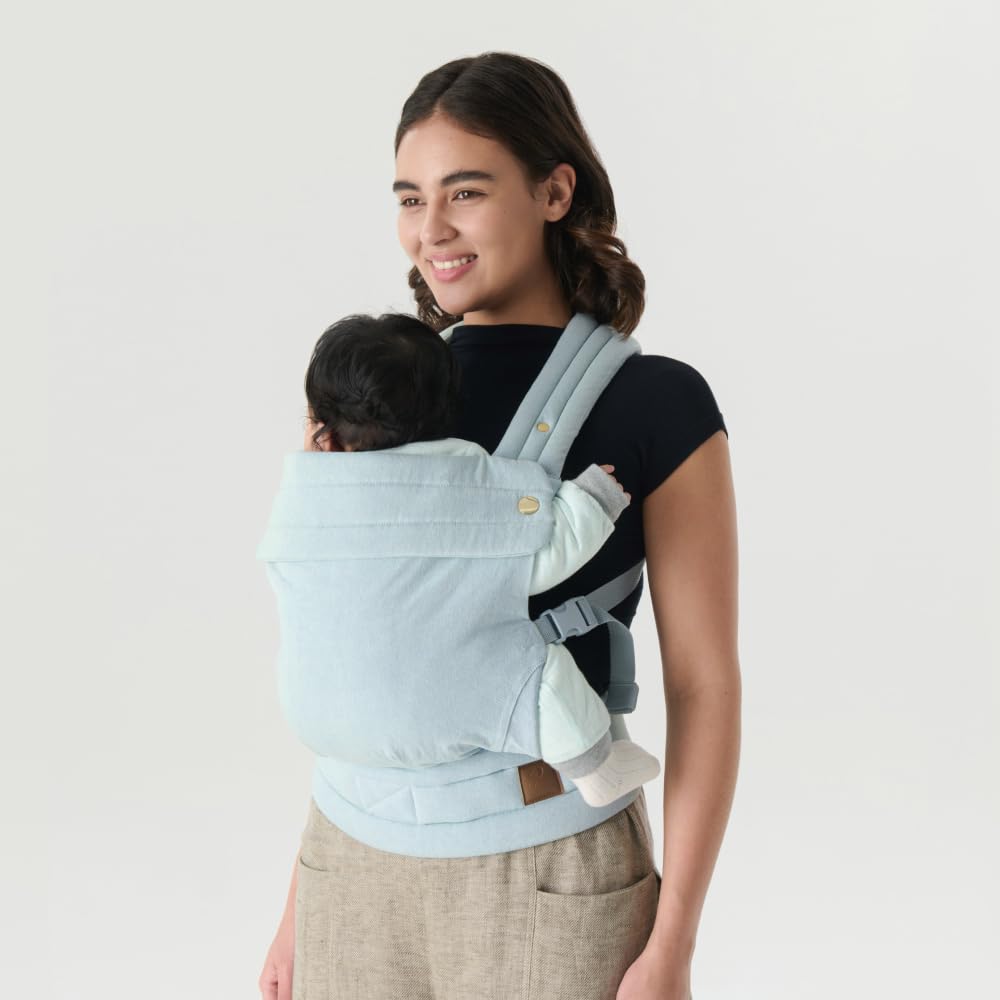Ergonomic Baby Carrier Newborn to Toddler, Lightweight & Breathable Cotton Infant Carrier for Hands Free Comfort (Denim) - Image 2