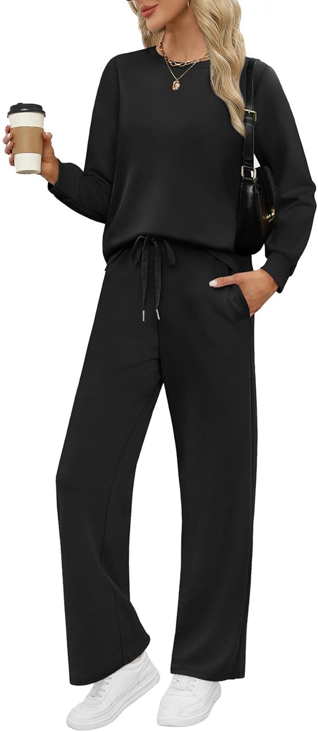 WIHOLL Lounge Sets for Women 2 Piece Travel Vacation Outfits Spring 2026 Sweatsuit Tracksuit