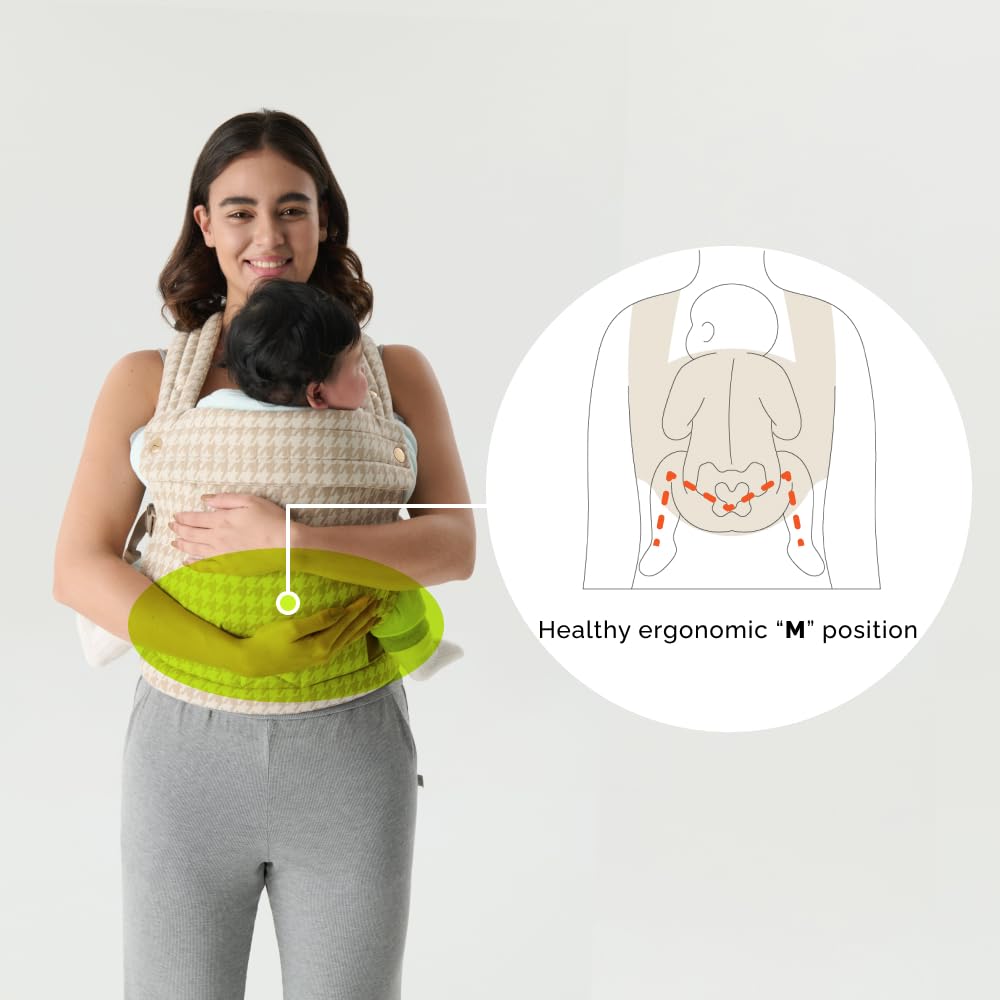 Ergonomic Baby Carrier Newborn to Toddler, Lightweight & Breathable Cotton Infant Carrier for Hands Free Comfort (Houndstooth) - Image 3