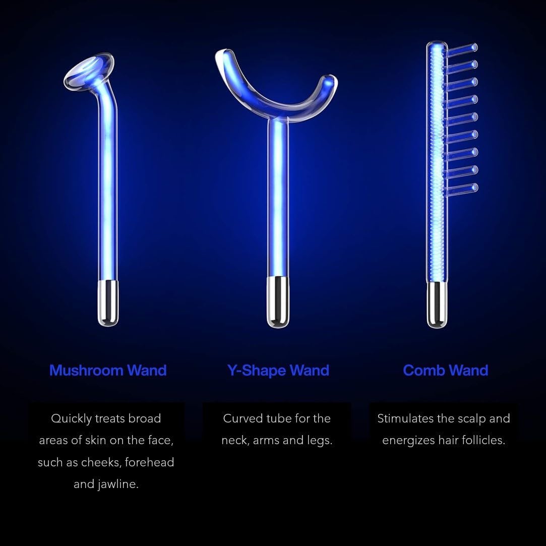Pure Daily Care NuDerma Clinical Portable Skin Therapy Wand, Machine with 6 Fusion Neon + Argon Wands – Anti Aging - Clarifying - Skin Tightening & Radiance - Wrinkle Reducing - Image 3