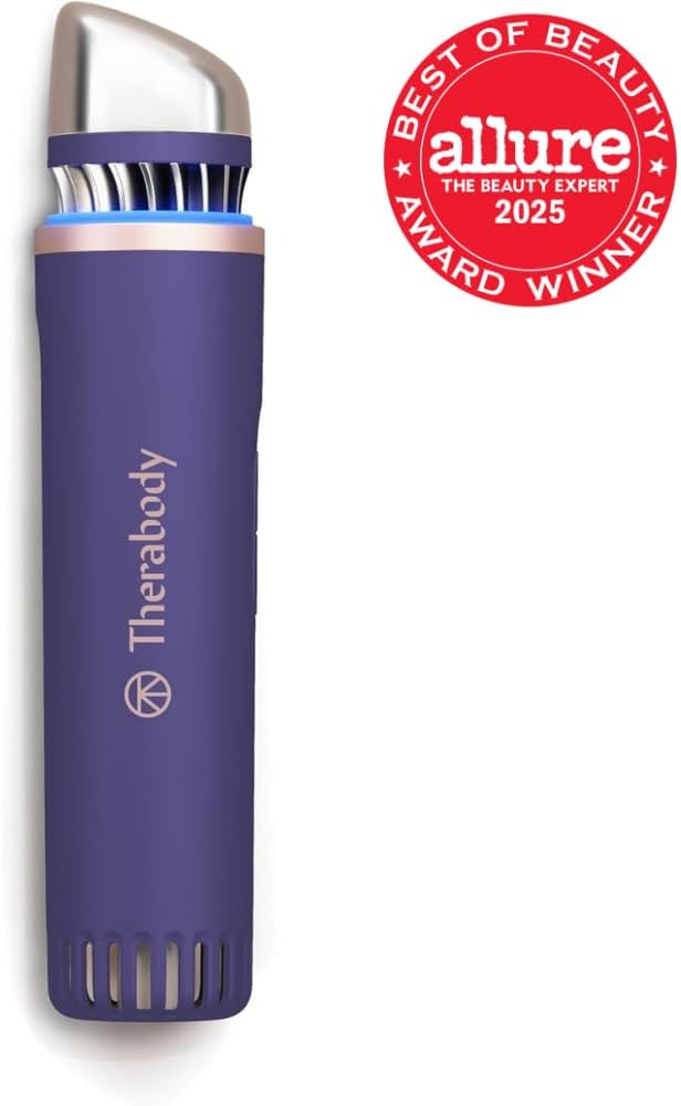 Therabody TheraFace Depuffing Wand – Cold and Heat Skincare Treatment to Depuff and Glow; Beauty Wand, Face Roller and Eye Massager for Eye Puffiness, Dark Circles and Skin Radiance (Indigo) - Image 2