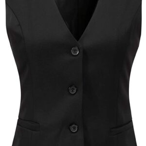 V VOCNI Women’s Fully Lined 4 Button V-Neck Economy Dressy Suit Vest Waistcoat
