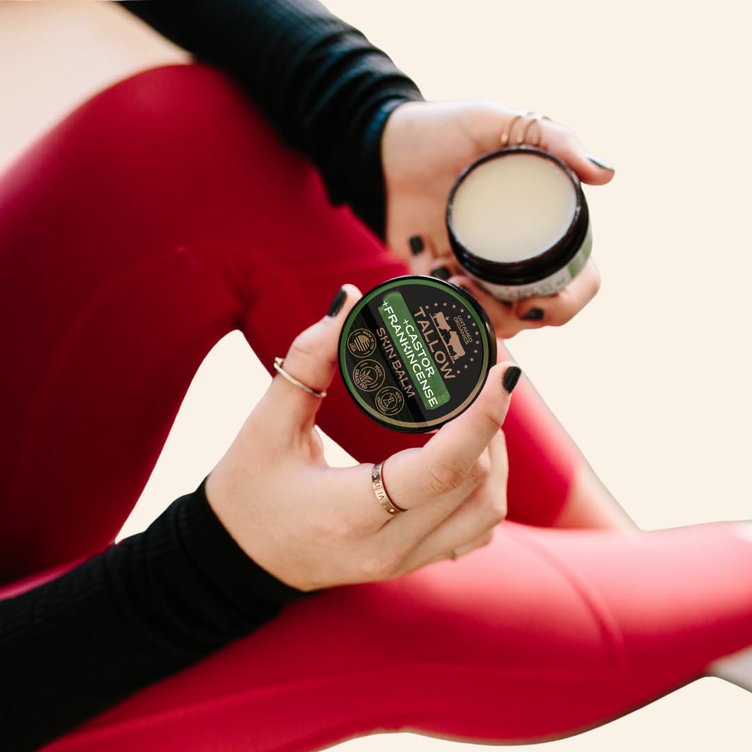 Untamed Organics Handmade Tallow, Castor Oil, and Frankincense Oil Skin Balm - 100% Grass-Fed Tallow for Skin Care - Face & Body Moisturizer for Sensitive Skin, Eczema All-Purpose Balm - 2 FL. oz. - Image 7
