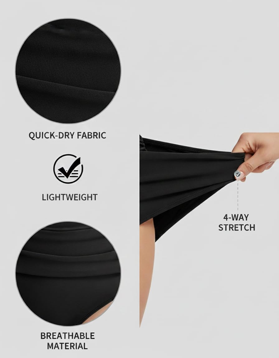 Tempt Me Women's High Waisted Bikini Bottom Tummy Control Ruched Bathing Suit Swim Bottom - Image 4