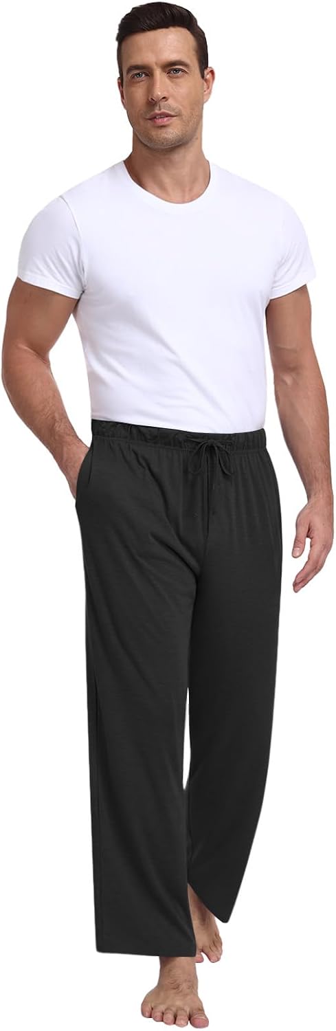 Mens Pajama Pants Soft Lounge Sleep Pants with Pockets Casual Pj Bottoms with Button Fly and Drawstring - Image 5