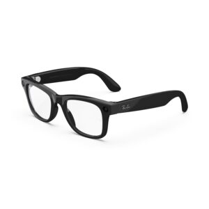 Ray-Ban Meta (Gen 1), Wayfarer, Shiny Black | Smart AI Glasses for Men, Women — 12 MP Ultra-Wide Camera, Open-Ear Speakers for Audio, Video Recording and Bluetooth — Clear Lenses — Wearable Technology
