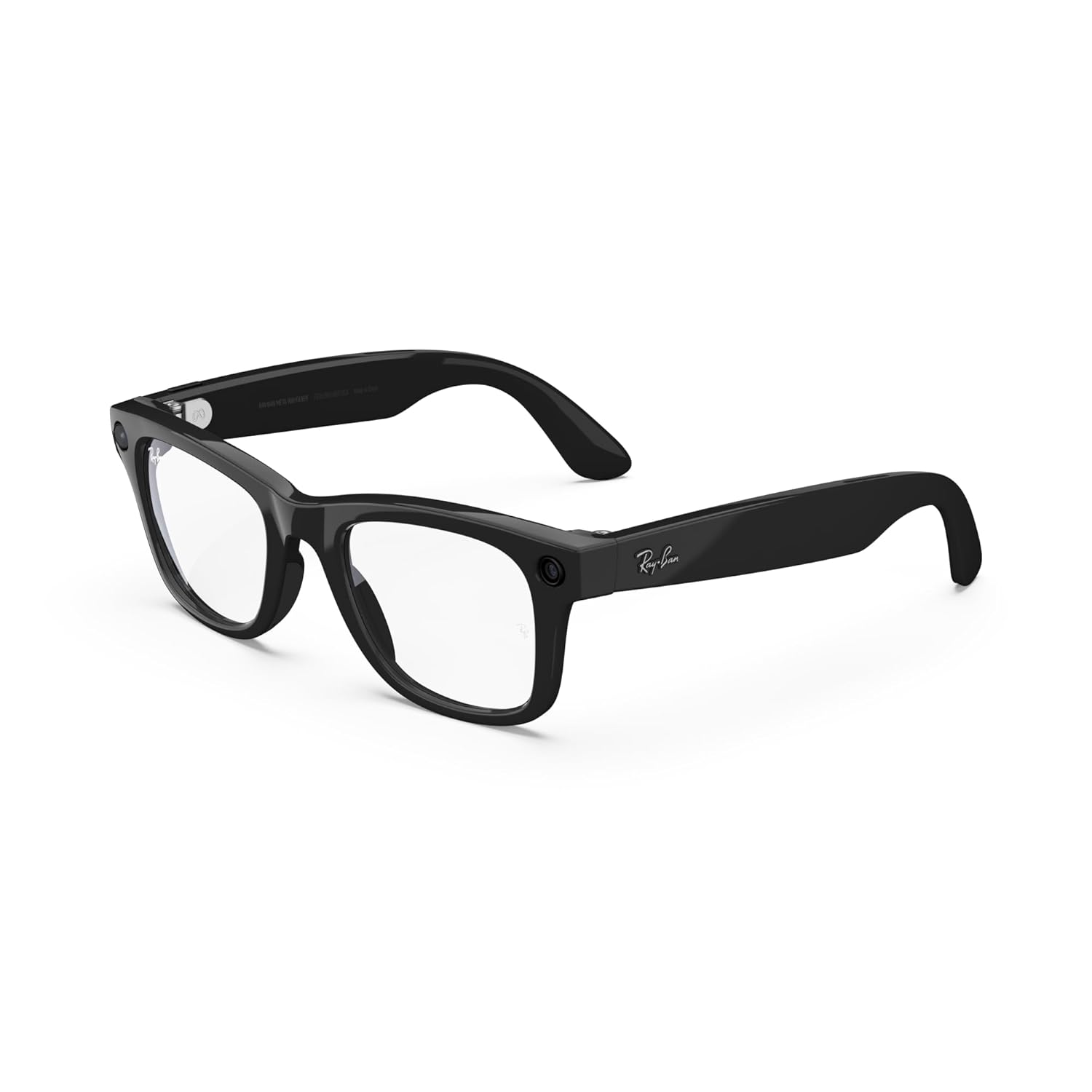 Ray-Ban Meta (Gen 1), Wayfarer, Shiny Black | Smart AI Glasses for Men, Women — 12 MP Ultra-Wide Camera, Open-Ear Speakers for Audio, Video Recording and Bluetooth — Clear Lenses — Wearable Technology