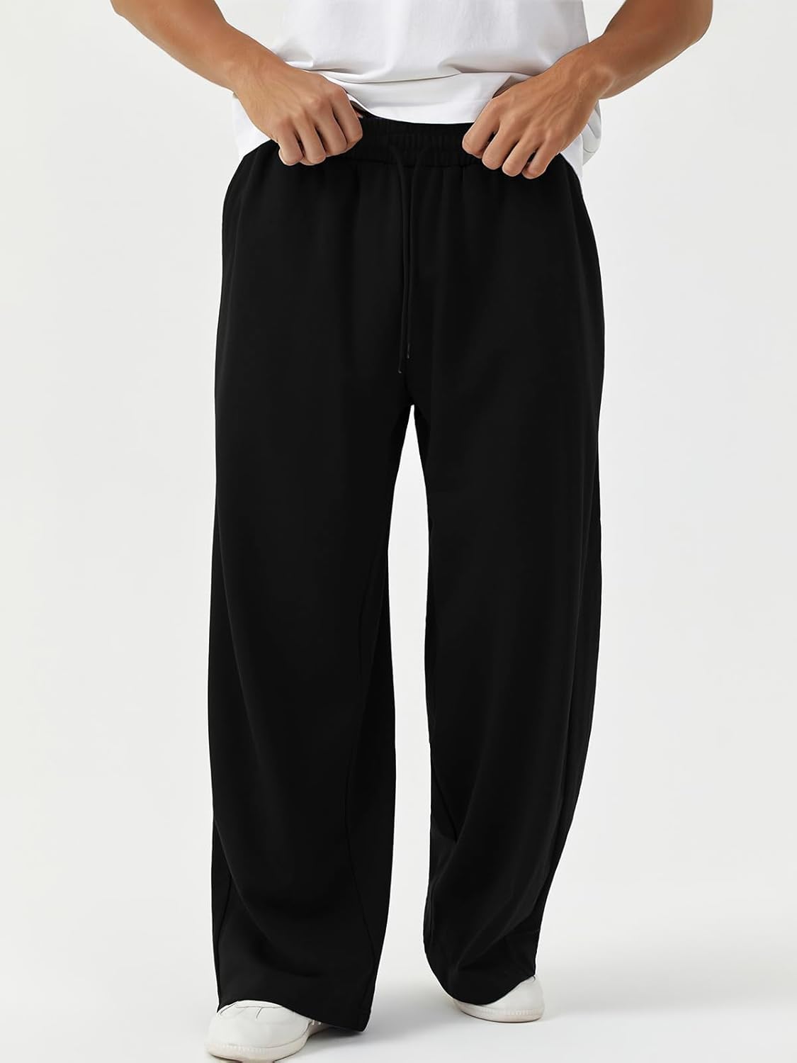 Men's Baggy Sweatpants Wide Leg Elastic Waist Athletic Joggers Loose Lounge Pants with Pockets - Image 6