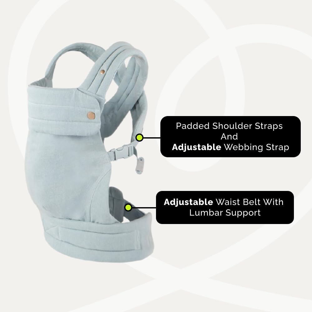 Ergonomic Baby Carrier Newborn to Toddler, Lightweight & Breathable Cotton Infant Carrier for Hands Free Comfort (Denim) - Image 8