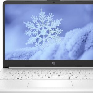 HP 14″ LED Business Laptop Computer, Intel Quad-Core N4120, Windows 11 S Laptop with 1-Year Microsoft Office 365, PLUSERA Earphones (White, 16GB RAM | 64GB eMMC+256GB SD Card)