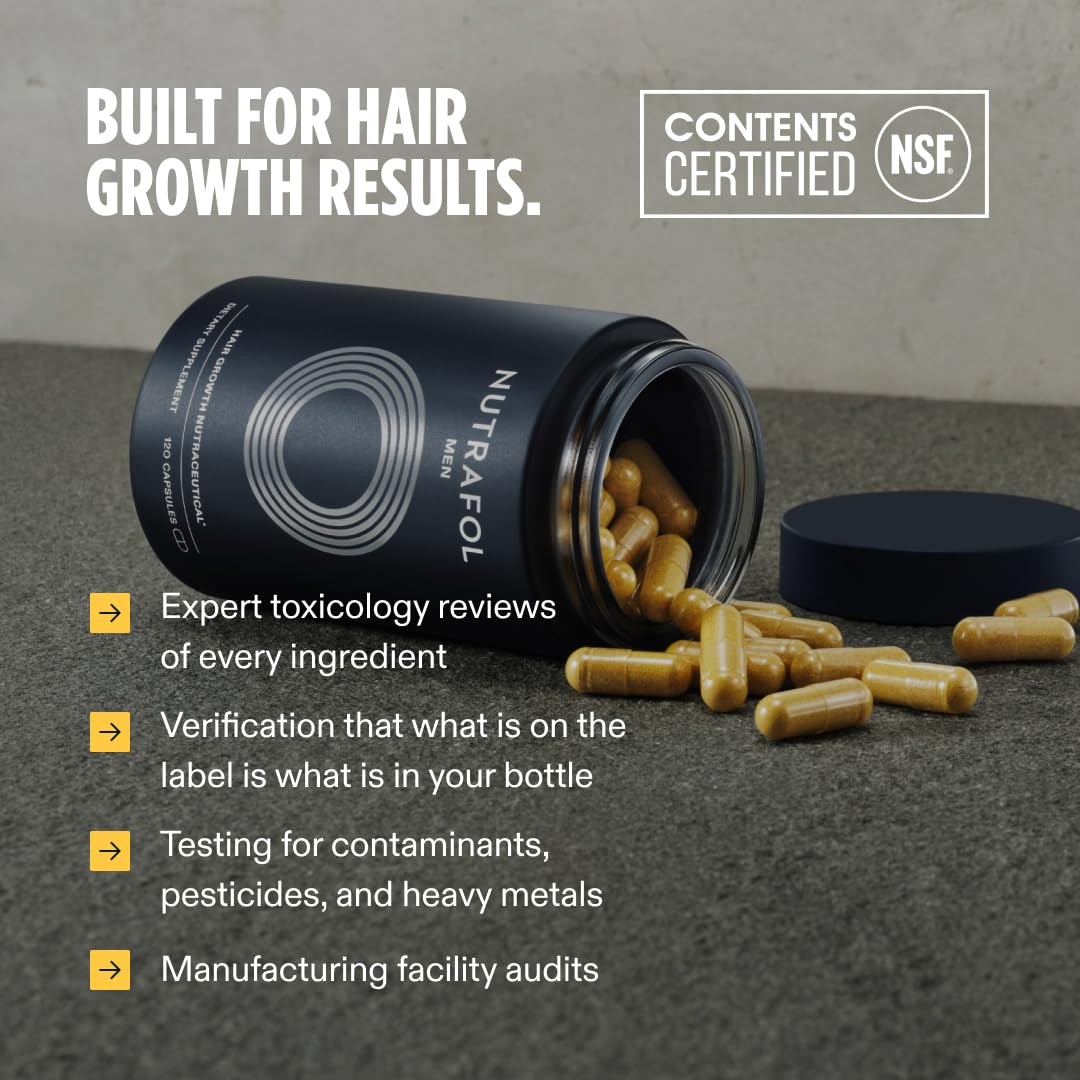 Nutrafol Men's Hair Growth Supplement and Hair Serum, Clinically Tested for Visible Thickness and Strength - 1 Month Supply, 1.7 Fl Oz Bottle - Image 11