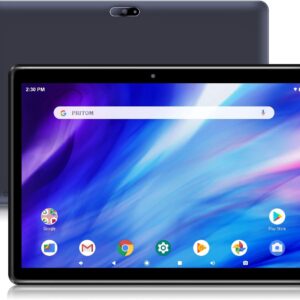 PRITOM Tablet 10 inch, 64GB, Tablet Android, HD IPS Screen, Dual Camera, WiFi, Bluetooth, Tablets with 6000mAh Battery, Touch10 Tab GMS Certified (Black)