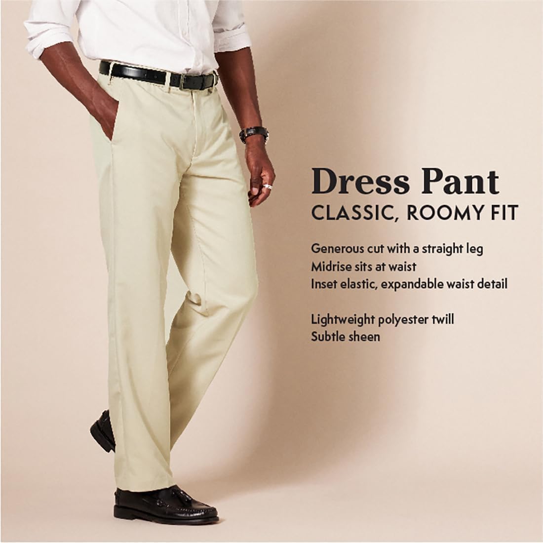Amazon Essentials Men's Classic-Fit Expandable-Waist Flat-Front Dress Pant - Image 2