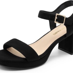 DREAM PAIRS Women’s Platform Heels Block Chunky Open Toe Ankle Strap Heel Fashion Wedding Party Dress Sandals Shoes