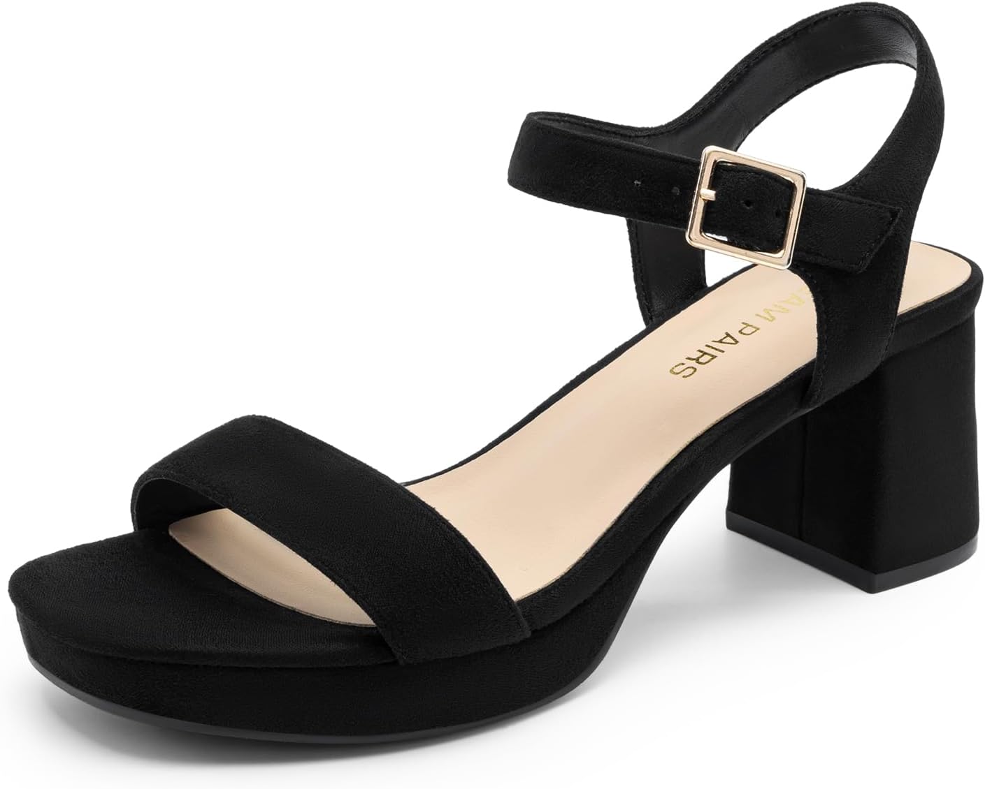 DREAM PAIRS Women's Platform Heels Block Chunky Open Toe Ankle Strap Heel Fashion Wedding Party Dress Sandals Shoes