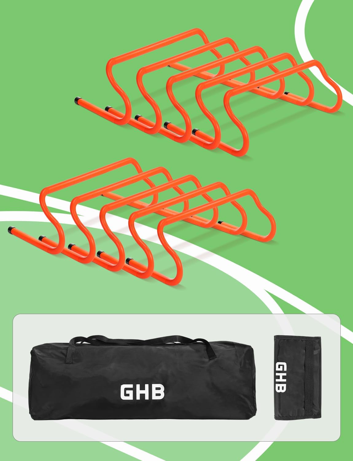 GHB Agility Hurdles 8" Speed Agility Training Hurdles, Detachable Sturdy Hurdles Training Equipment Set with Carry Bag for Kids,Athletes,Soccer,Basketball - Image 8