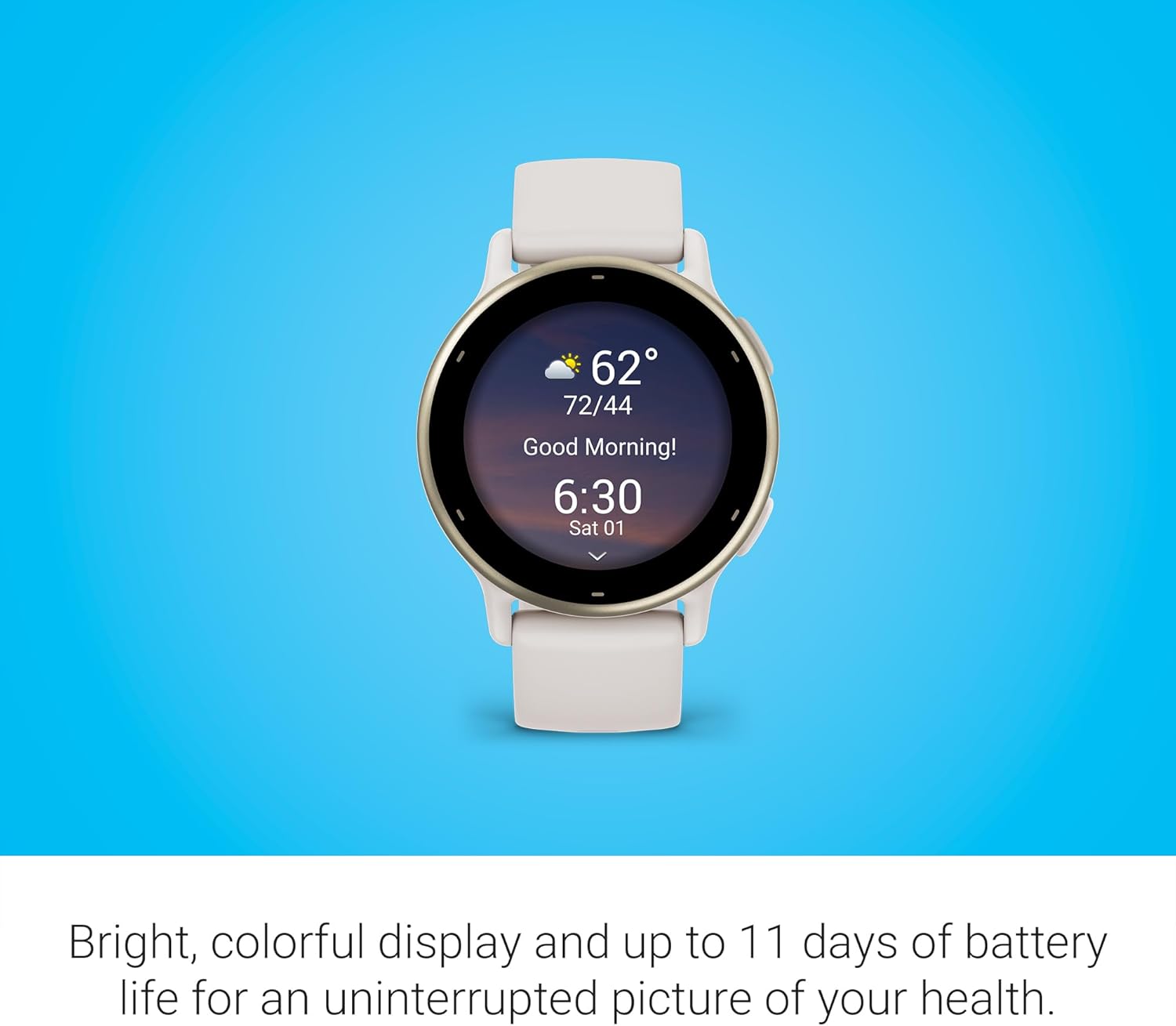 Garmin vívoactive 5, Health and Fitness GPS Smartwatch, AMOLED Display, Up to 11 Days of Battery, Ivory - Image 3