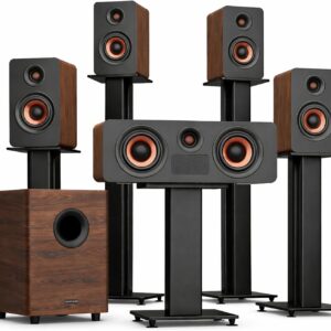 True 5.1.4 Hi-Fi Surround Sound System with Dolby Atmos, 900W Home Theater Sound Bar for Smart TV, Center Channel Speaker with 4 Surrounds, 25Hz Subwoofer, Hi-Fi Grade Crossover, Soundbar eARC, BT 5.4