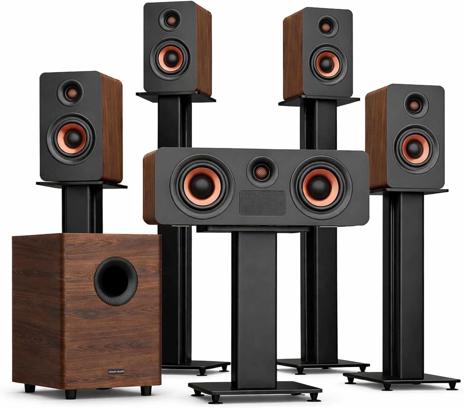 True 5.1.4 Hi-Fi Surround Sound System with Dolby Atmos, 900W Home Theater Sound Bar for Smart TV, Center Channel Speaker with 4 Surrounds, 25Hz Subwoofer, Hi-Fi Grade Crossover, Soundbar eARC, BT 5.4