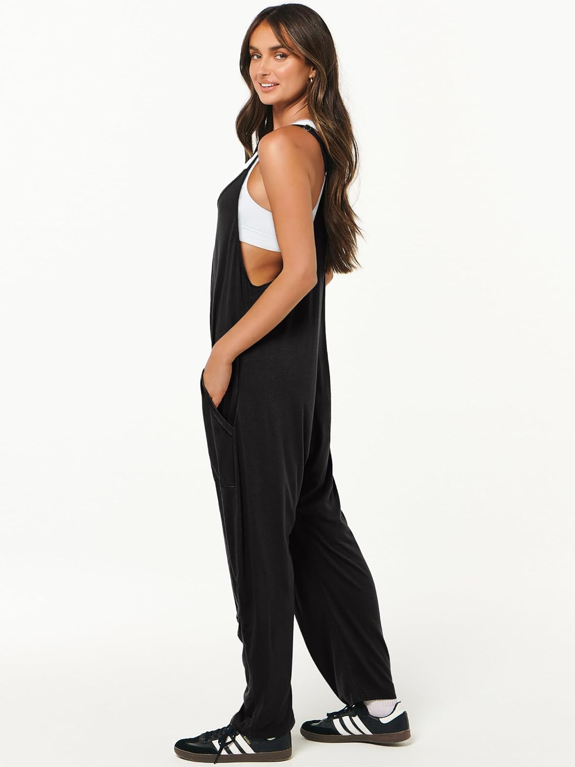 ANRABESS Jumpsuits for Women Casual Summer Overalls Sleeveless Spaghetti Strap Romper Jumpers Trendy Beach Vacation Outfits - Image 4