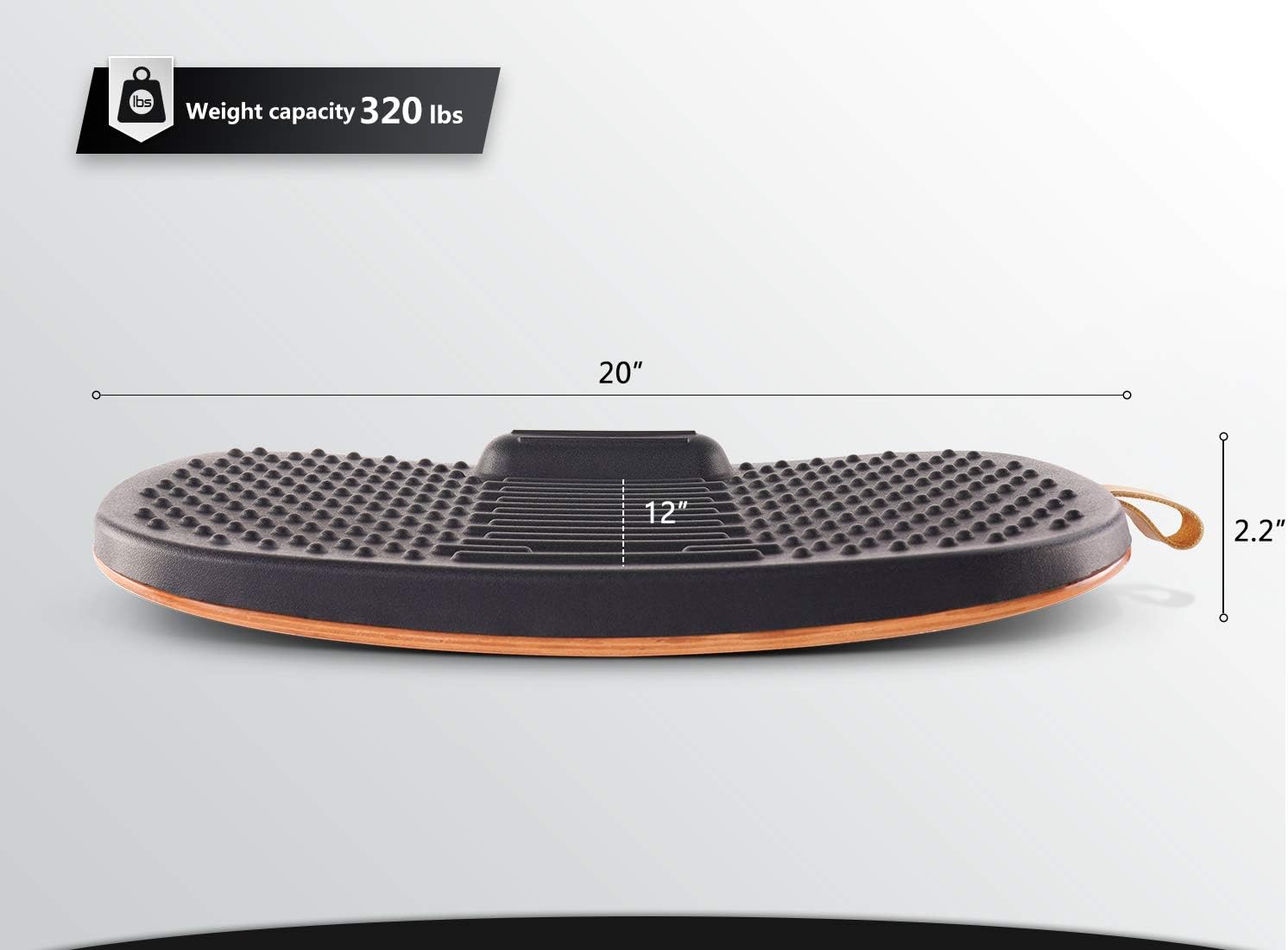FEZIBO Standing Desk Mat with Anti Fatigue Bar, Wooden Wobble Balance Board with Ergonomic Design Comfort Floor Mat - Image 5