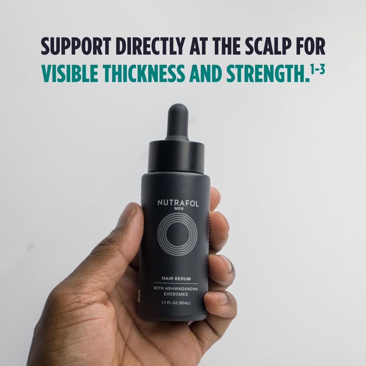 Nutrafol Men's Hair Growth Supplement and Hair Serum, Clinically Tested for Visible Thickness and Strength - 1 Month Supply, 1.7 Fl Oz Bottle - Image 5