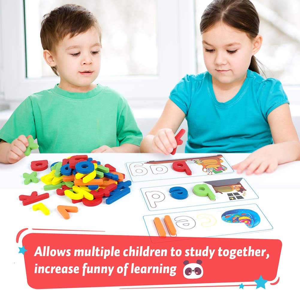 KMUYSL Learning Toys for 3 4 5 6 Years Old Boys and Girls - See & Spell CVC Word Builders with Alphabet Cards for Kids, Preschool Learning Activities Toys, Idea Birthday Gifts for Age 3-5 4-6 Kids - Image 3