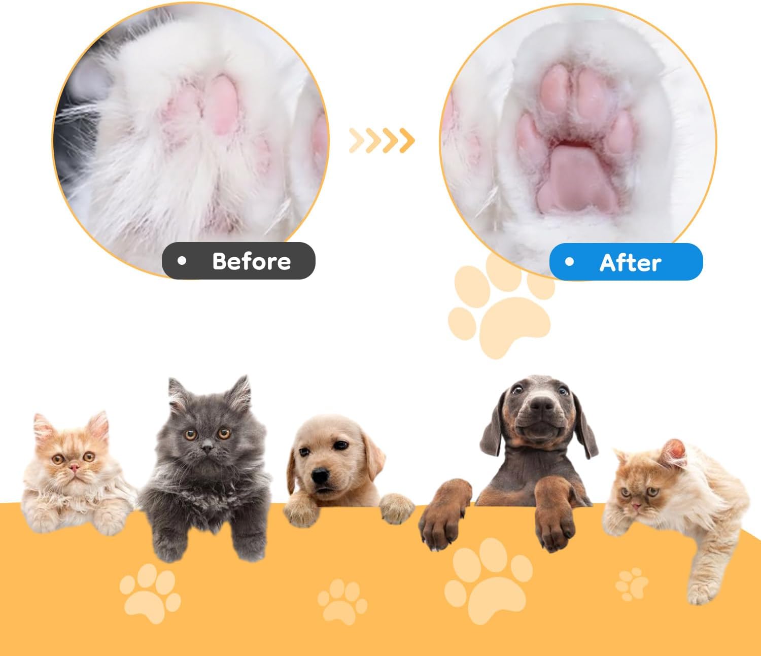 Mcbazel Pet Micro Precision Trimmer, Multifunctional Pet Hair Trimmer Waterproof Rechargeable Shaver with LED Light for Paws Eyes Ears Face Buttocks for Small Dogs and Cats,50dB Quiet Shave. - Image 9