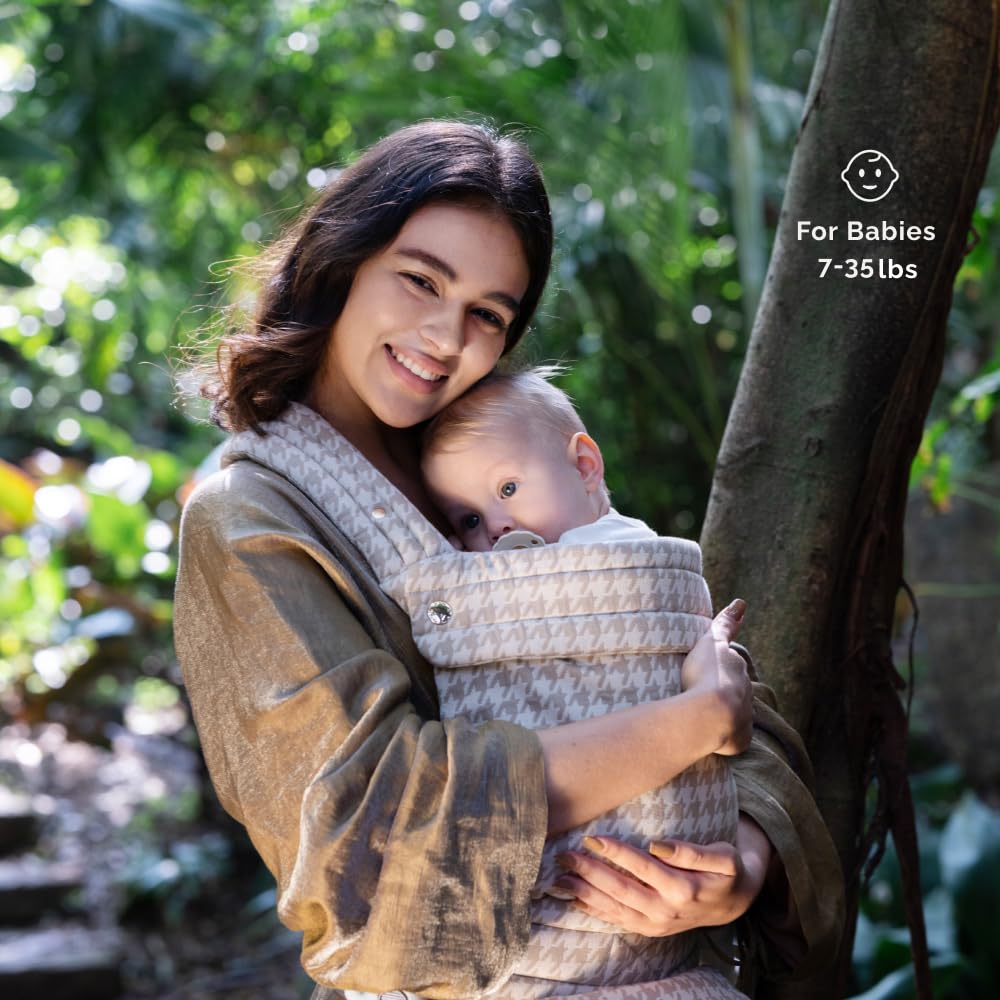 Ergonomic Baby Carrier Newborn to Toddler, Lightweight & Breathable Cotton Infant Carrier for Hands Free Comfort (Houndstooth) - Image 6