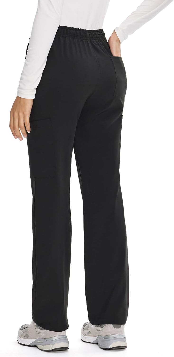 COZYFIT Straight Leg Scrub Pants for Women, Drawstring Soft Stretch, Anti-Wrinkle Women's Scrub Pants with 6 Pockets - Image 3