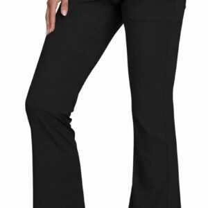Nautica Flare Open Bottom Yoga Scrub Pants for Women – Soft Stretch Wide Leg Scrub Bottoms for Women