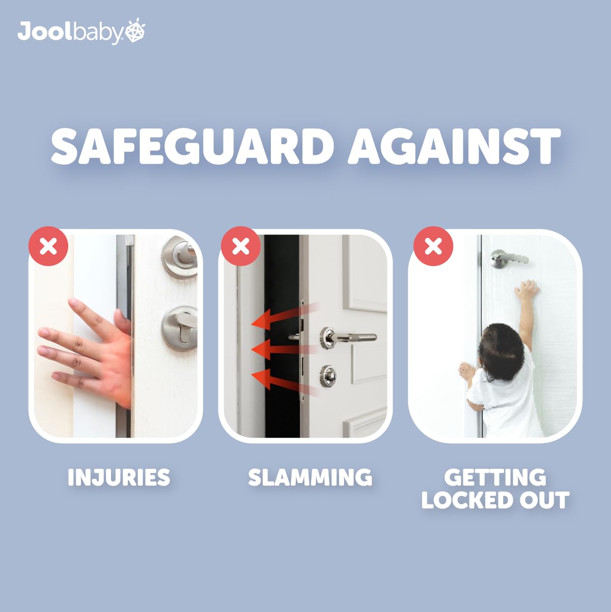 Jool Baby Door Pinch Guards (6 Pack) – Slam Preventer – Babyproof Doors to Avoid Pinched Fingers & Door Slamming, Keep Pets from Getting Locked in - Image 4