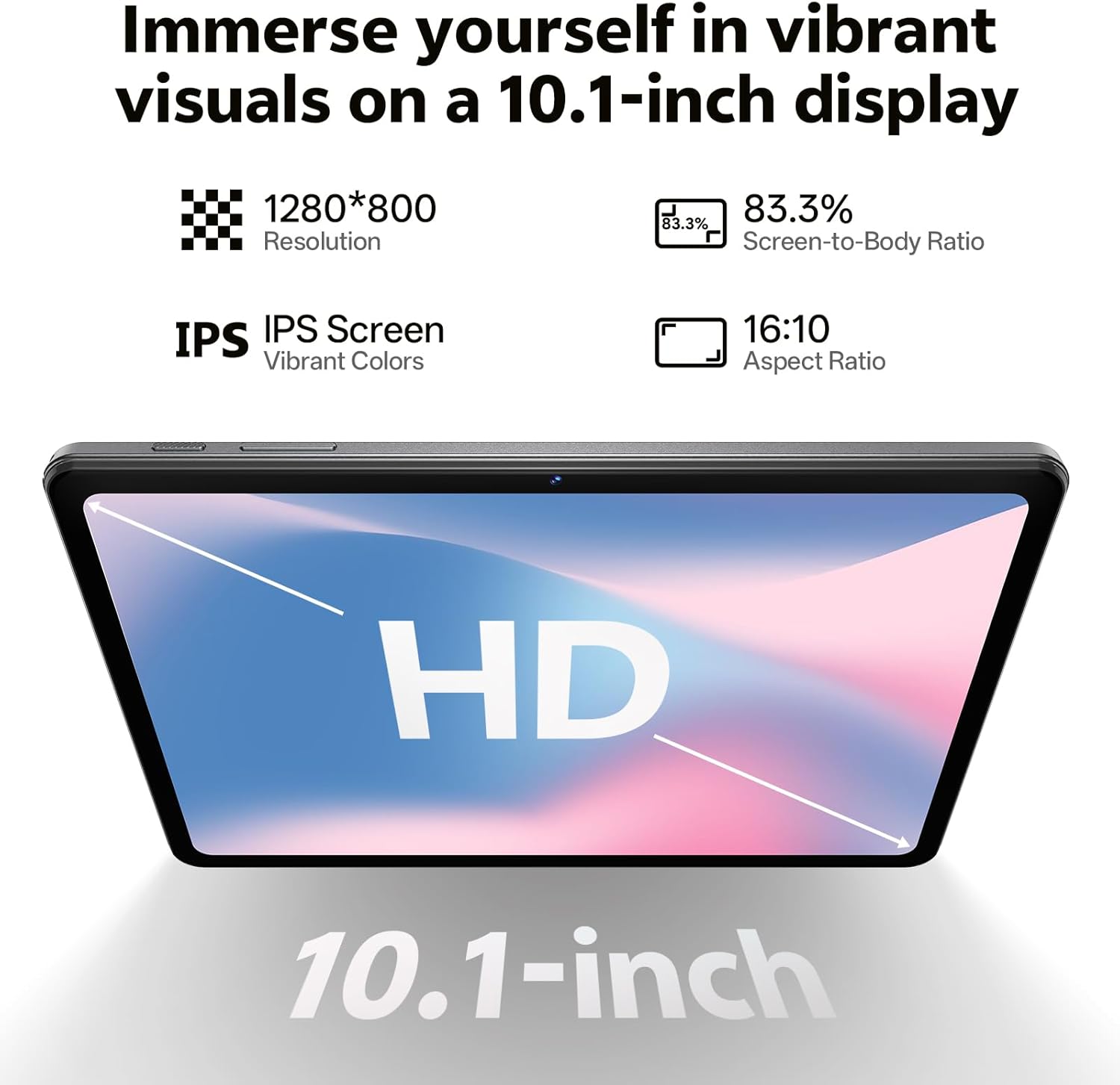 Android 16 Tablet 10.1 inch Tablet with Octa-Core Processor, 20GB RAM 128GB ROM 1 TB Expandable, 1280x800 HD IPS Touch Screen, GPS, 8H Battery, WiFi 6, BT 5.2, Dual Camera (Gray) - Image 5