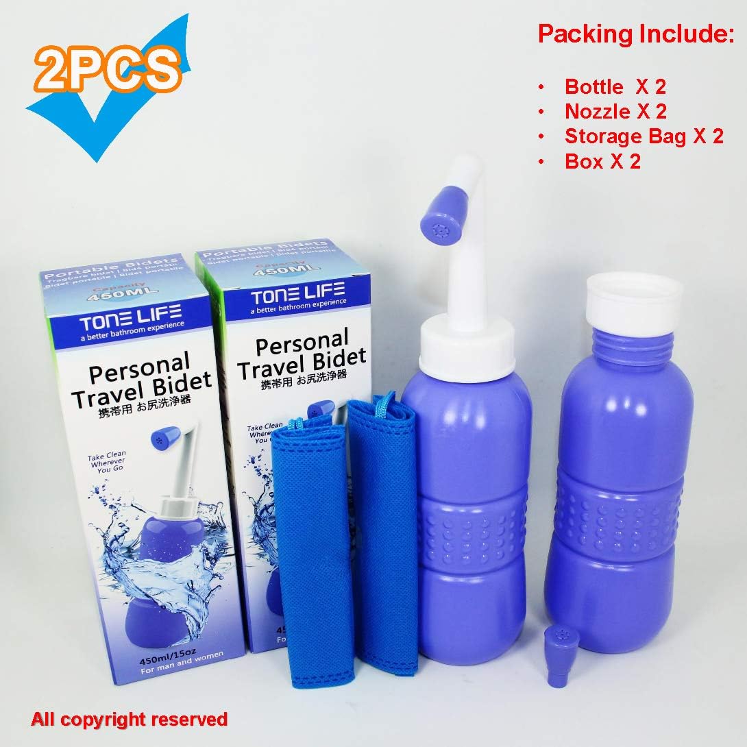 2 PCS Portable Bidet for Toilet, 450ml 15oz Handheld Travel Bidet, High Pressure Leakproof Personal Hygiene Bottle, Postpartum Perineal Cleaner for Women, Outdoor, Camping, Travel, Driver, Home Use - Image 9